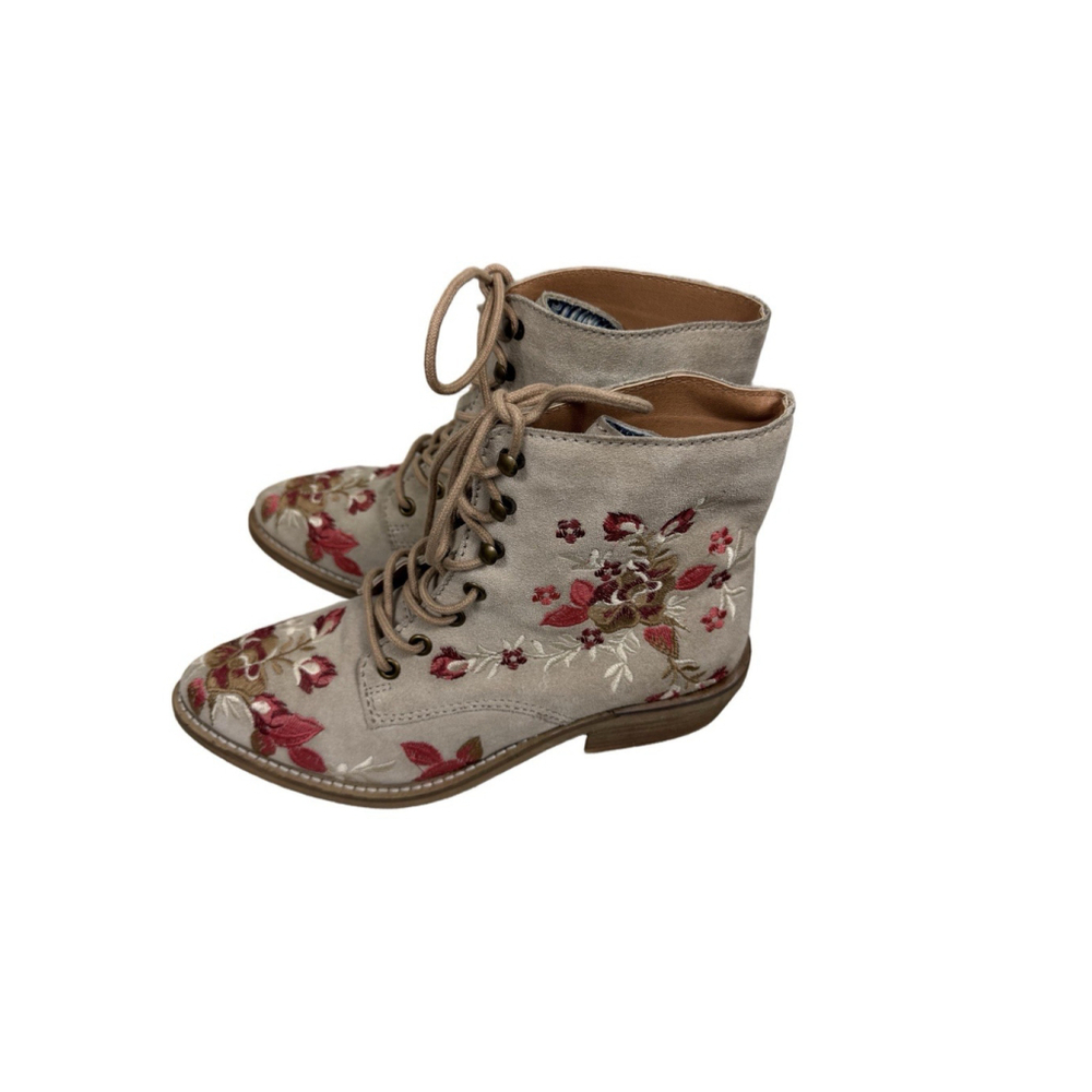 Dingo Women’s Seguaro Tan Floral Embroidered Booties Size 8
